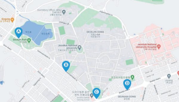 Campus map around JBNU ⓒNaver Map